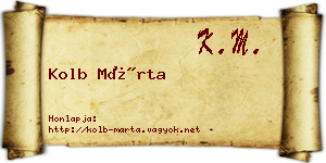Kolb Márta névjegykártya