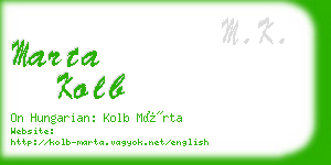marta kolb business card